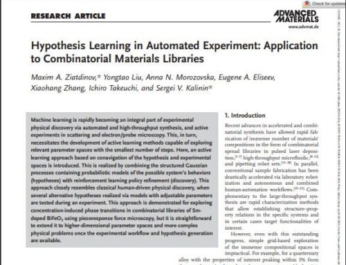Hypothesis Learning in Automated Experiment: Application to Combinatorial Materials Libraries – Atricle 54