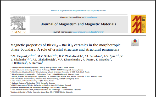 Magnetic properties of BiFeO3 – BaTiO3 ceramics in the morphotropic ...